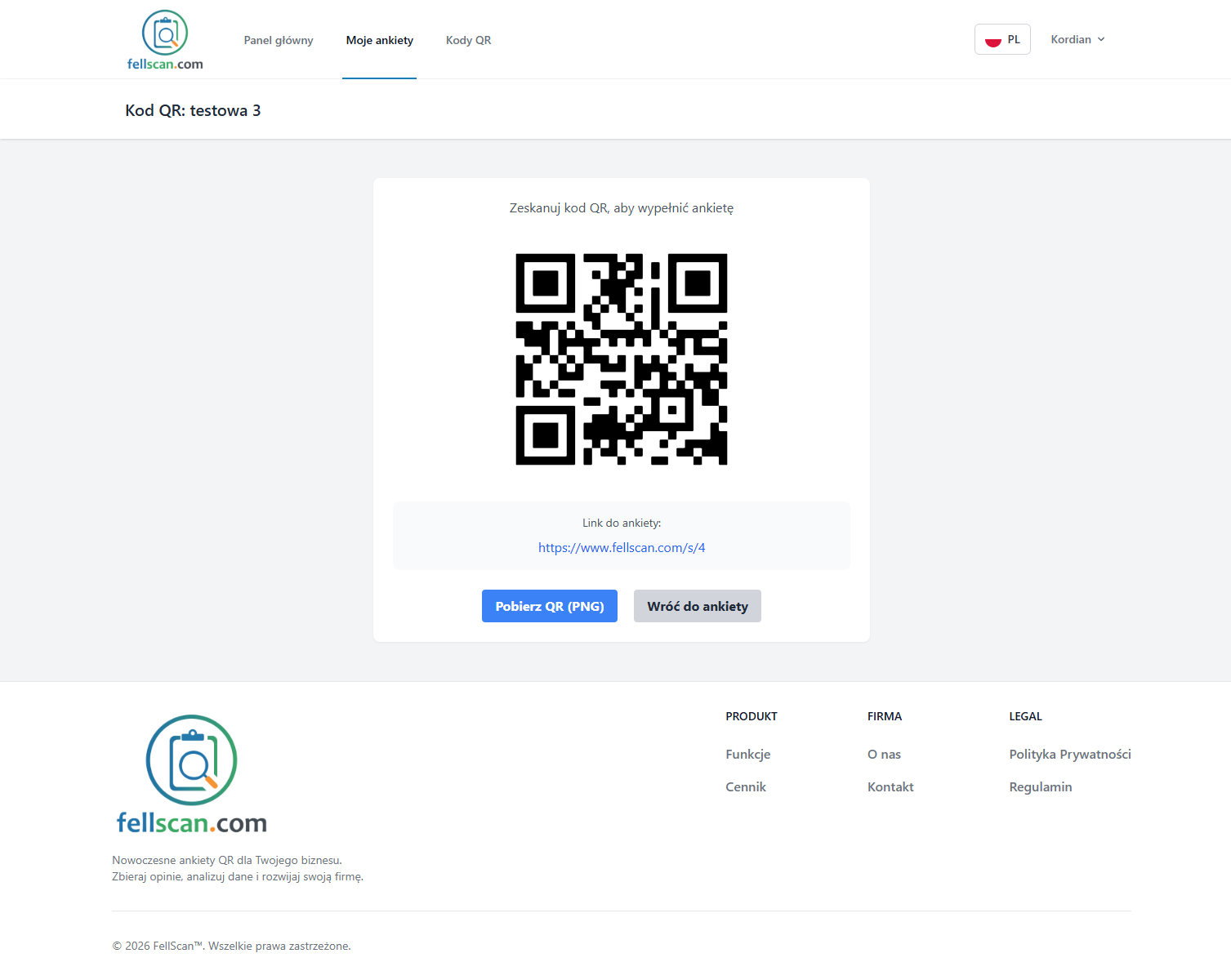 Kod QR ankiety